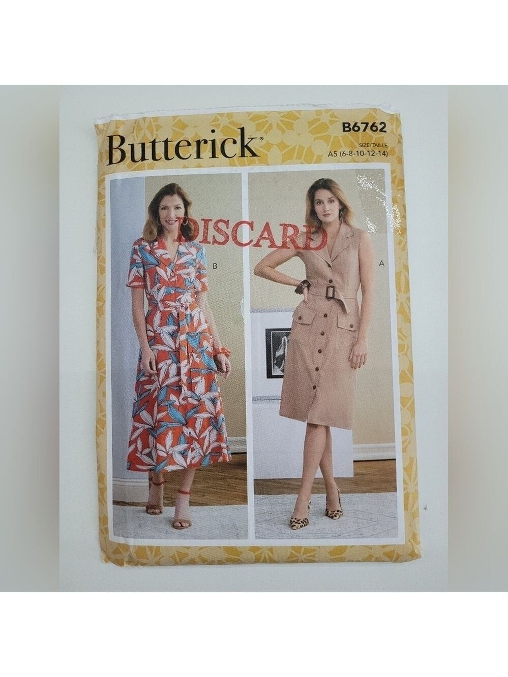 🧵4/$20🧵 Butterick B6762 Dress Sewing Pattern Uncut Size 6-14 DIY Supplies